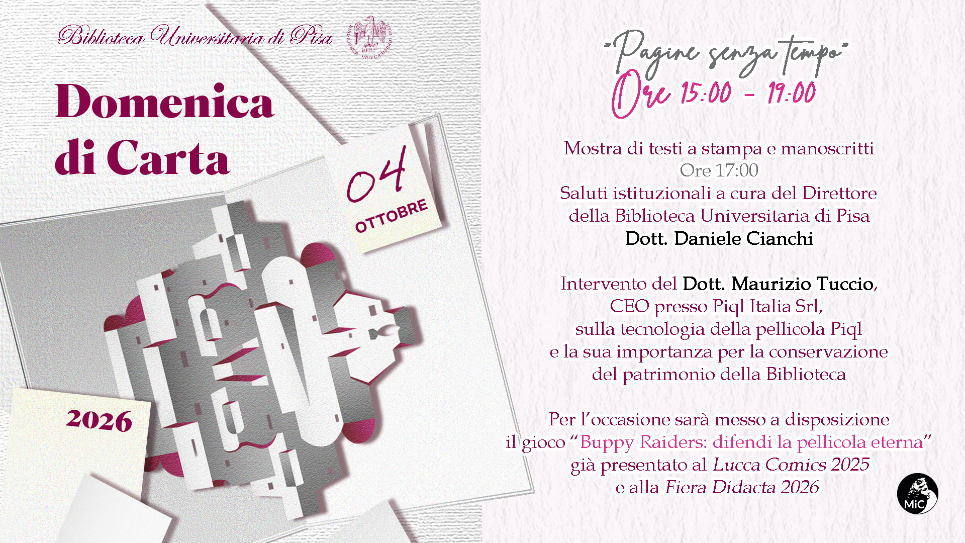 Pagine senza tempo - Domenica di carta 2026